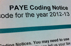 PAYE Tax Codes For The 2012/2013 Tax Year